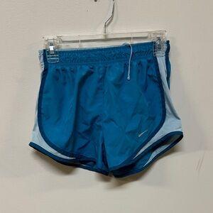 Nike Women's Teal and Light Blue Athletic Shorts